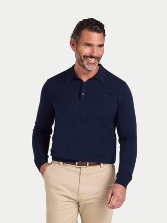 Raging Bull Long Sleeve Knitted Polo Shirt in Navy at Nordstrom, Size Xxx-Large