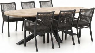 Manifesto Furniture Manifesto Rivola/ROUGH-Y Ellips 200cm dining tuinset 7-delig