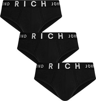 John Richmond Tripack Low-Rise Katoenen Boxer Briefs - Heren - Onderbroek - Zwart - XL - Katoen - Ondergoed