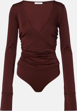 Max Mara Nigella draped wool bodysuit
