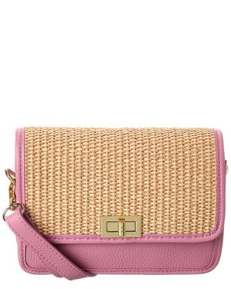 Persaman New York Eva Straw & Leather Crossbody