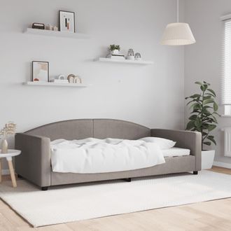 vidaXL Sof&aacute; Cama Sin Colch&oacute;n Tela Gris Taupe 100x200 Cm Vidaxl