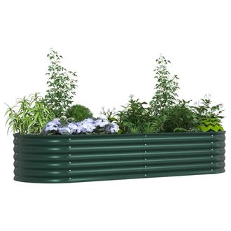Berkfield Home Garden Raised Bed Green 240x80x44 cm Galvanized Steel | Size: 240 x 80 x 44 cm