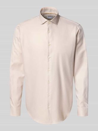 Jake*s Regular Fit Business-Hemd mit Knopfleiste in Sand, Größe 37/38