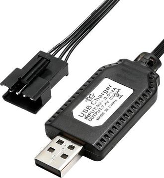 No Brand Cargador Lipo De 2 Piezas, 2s, 7.4v, Usb, Cargador Para Coche, Control Remoto, Cargador Usb, Cable Rc Universal Con Conector Sm-4p, Carga R&aacute;pida Y Seg