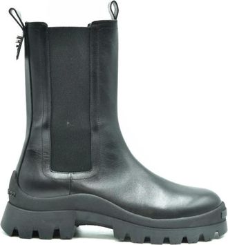 Dsquared2 Chelsea Boots, female, Black, Size: 9 US Black Leather Slip-On Round Toe Boots