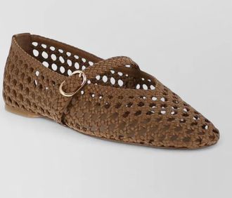 Stuart Weitzman flat ballerina shoes pointed toe buckle