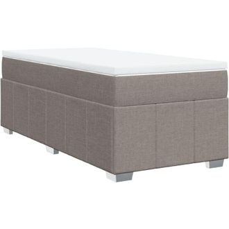vidaXL Cama Box Spring Con Colch&oacute;n Tela Gris Taupe 100x200 Cm Vidaxl