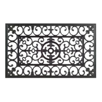 Imports Decor Decorative Rubber Door Mat - Napoleon Design Non-Slip Outdoor Entryway Mat for Patio, Porch & Garden