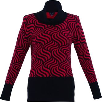 Marble Scotland Womens Wave Sweater In Red Black