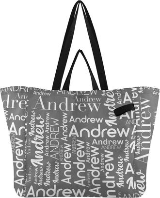 Generic Custom Dark Gray pattern Reusable Canvas Tote Bag, Heavy Duty Grocery Shopping Bag with Large Capacity Hard Bottom Double Handles Work Groceries Trave