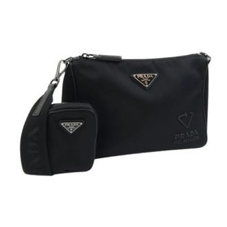 Prada Vintage Clutches, unisex, Black, ONE SIZE, Pre-owned Fabric prada-bags
