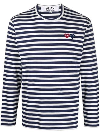 Comme Des Gar&ccedil;ons Maglietta Comme Des Gar&ccedil;ons Play U Double Burgendy Emblem Knit