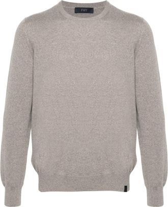 Fay Taupe Crewneck Sweater