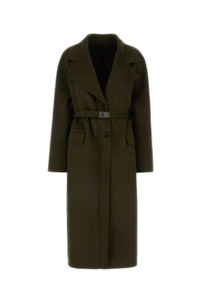 【送料&関税込】Ferragamo Black Wool Blend Coat Single breasted coat - Women | Ferragamo