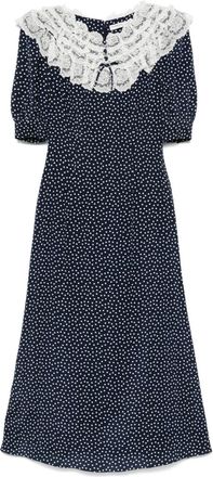 Alessandra Rich Abito lungo a pois - Blu