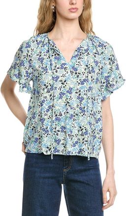CeCe by Cynthia Steffe Cece Shirred Front Keyhole Top