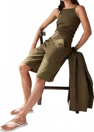 Paper Label Sylvie Short In Olive Green