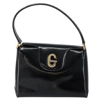 Gucci Vintage Handbag Enamel Black Patent_Leather Handbag (Pre-Owned)