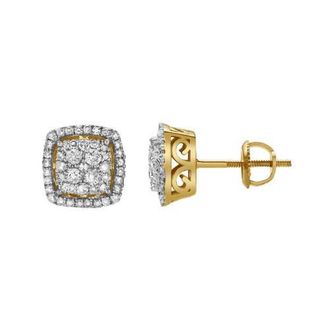 LuvMyJewelry Elantris 10K Yellow Gold Cluster Diamond Unisex Earrings - 0.48 Cts at Nordstrom