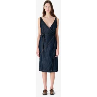 Iro Rania Wrap Dress in Satin Denim at Nordstrom, Size 34 Eu