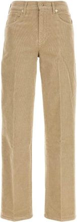 7 For All Mankind Beige Straight Mid Rise Jeans