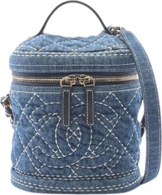 Chanel Pre-owned Coco Mark Denim Leather 2way Shoulder Bag - Pre-owned - Mujer - Azul - ONE SIZE
