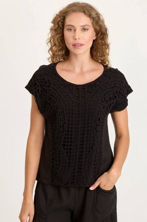 Xcvi Nashir Crochet Top In Black