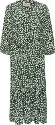 Cream CRTiah Flounce Jurk - Dames - Casual kleedjes - Groen - XS - Kleedjes