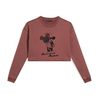 Freddy Felpa cropped da donna con grafica Disney e taglio a vivo