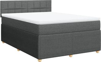 vidaXL Vidaxl - Cama Box Spring Con Colch&oacute;n Tela Gris Oscuro 160x200 Cm