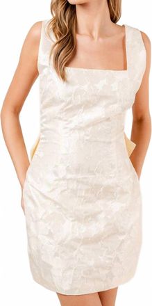 FORE COLLECTION Jolie Floral Bow Back Mini Dress In Cream