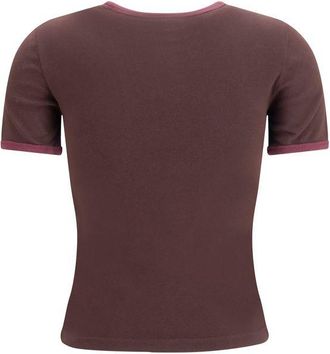 Courr&egrave;ges Womens Brown Cotton T-Shirt