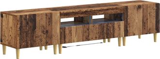 vidaXL Cabinet De Tv Led De 5 Piezas Madera Envejecida Vidaxl