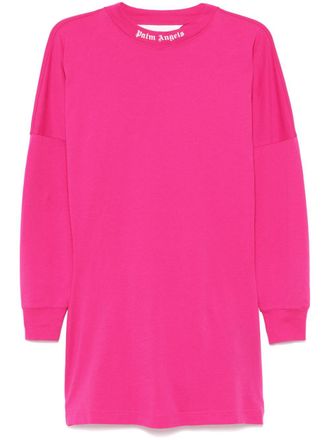Palm Angels curved-logo mini dress - women - Cotton - S - Pink