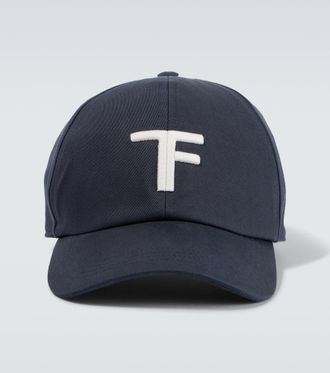 Tom Ford TF embroidered leather-trimmed baseball cap