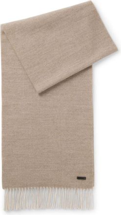 BOSS Double-faced wool scarf with logo label