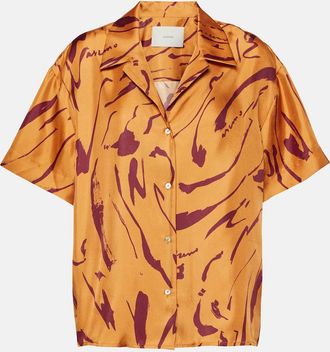 Asceno Prague printed silk twill shirt
