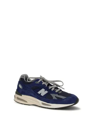 New Balance Suede and Mesh Sneaker - Navy