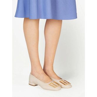 Ferragamo Ferragamo Womens Beige Ballerinas Flats