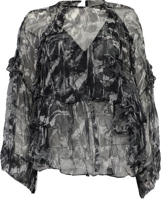 Iro Iro Lixine Ruffled Top in Multicolor Chiffon