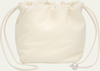 Maeden Miami Twisted Leather Drawstring Pouch Bag