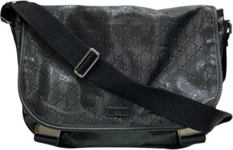 Gucci Pre-owned Cross Body Bags, male, Black, Size: ONE SIZE Pre-owned GG Imprime Coated Canvas Messenger Bag