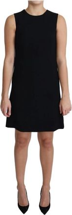 Dolce & Gabbana Stijlvolle Zwarte A-lijn Shift Jurk - Dames - Korte kleedjes - Zwart - S - Kleedjes