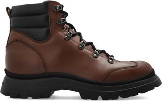 Hogan Leren enkellaarzen - Heren - Veterlaarzen - Bruin - 40 EU - Leer - Schoenen
