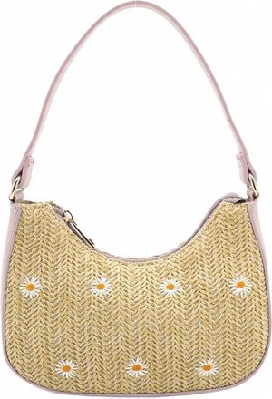 Like Dreams Womens Nyomi Floral Straw Top Handle Shoulder Bag In Pink