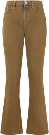 Alberta Ferretti Jeans, Dames, Beige, S, Katoen, Bell-bottom Jeans