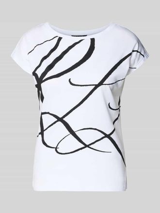 Lauren Ralph Lauren Slim Fit T-Shirt mit Allover-Print Modell Grieta in Weiss, Gr&ouml;&szlig;e XXL