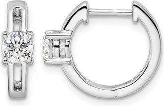 Diamond2Deal 14k Gold 5/8 ct Lab Grown Diamond Hinged Hoop Earrings VS Clarity, D-E Color