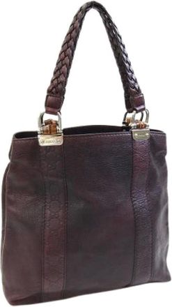 Gucci Pre-owned Handbags, female, Brown, Size: ONE SIZE Pre-owned Bamboo Tote Bag